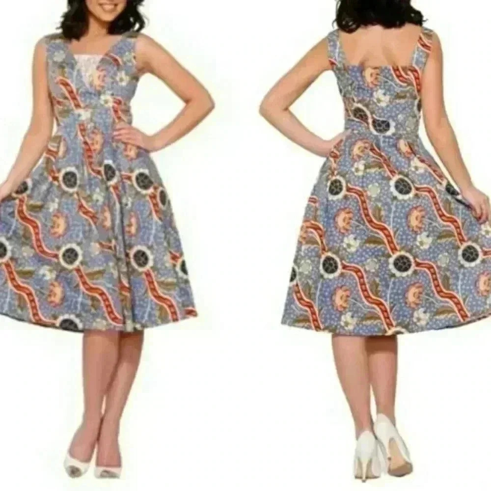 Hearts & Roses Vintage Flower Fit Flare Swing Dress